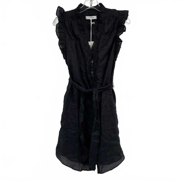Frame Denim Dresses & Skirts - Frame Black Lauren Ruffle Accent Mini Dress | Women’s XS